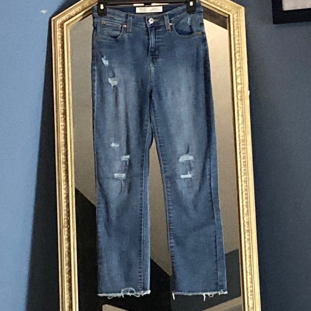 Levi’s high rise ankle straight jeans